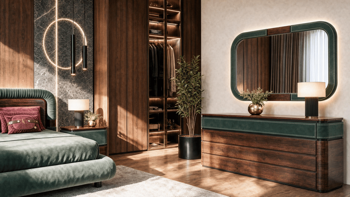 Comò · R9305 / Specchiera per comò · R9306 — Interno della collezione
