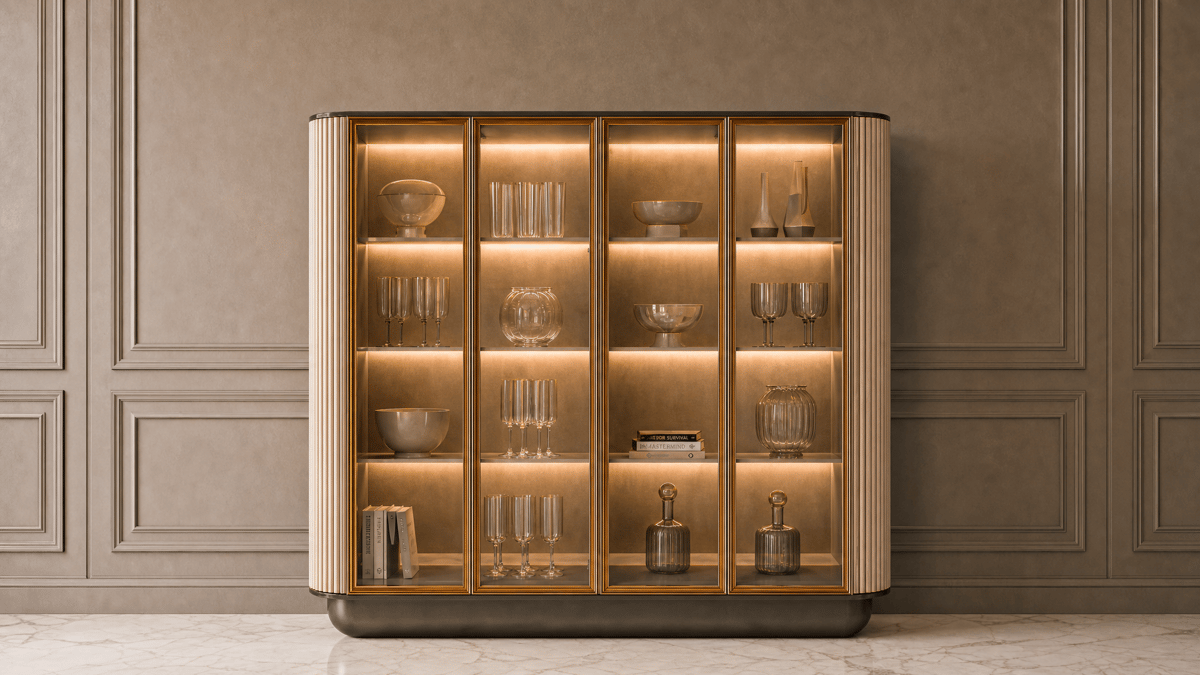 Vitrina de cuatro puertas · R9209 — Interior de la colección