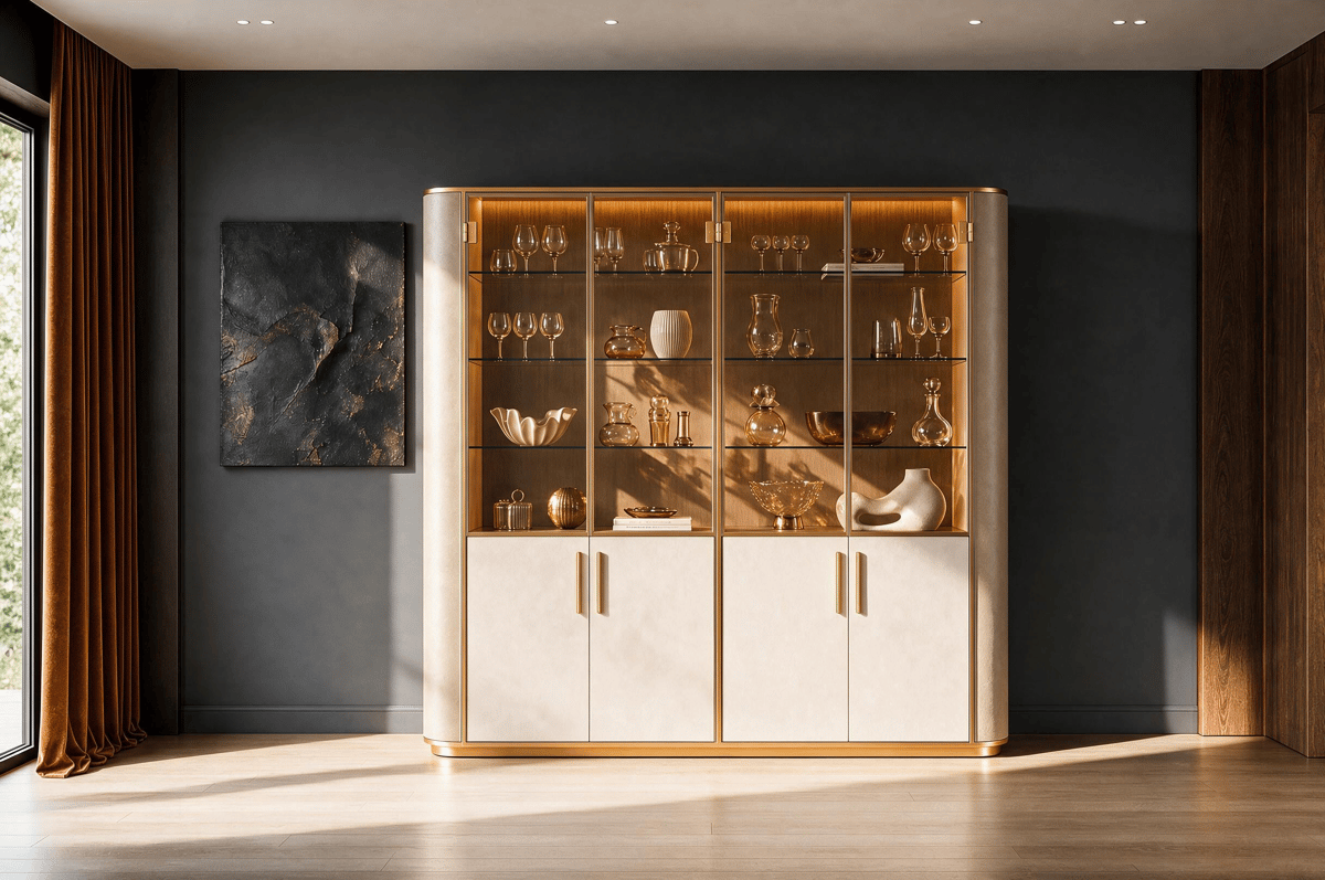 Vitrina de cuatro puertas · R9108 — Interior de la colección