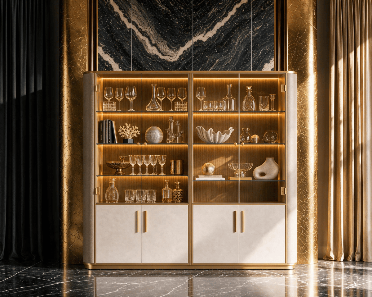 Vitrina de cuatro puertas · R9108 — Interior de la colección