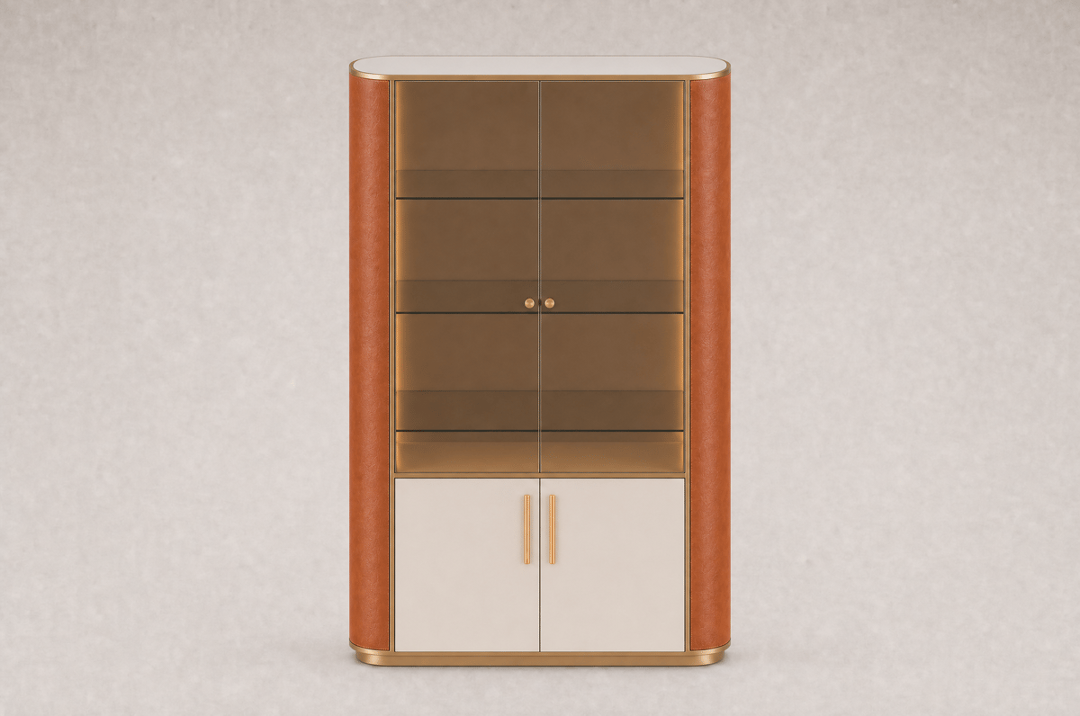 Two-door display cabinet · R9107 — Studio photograph