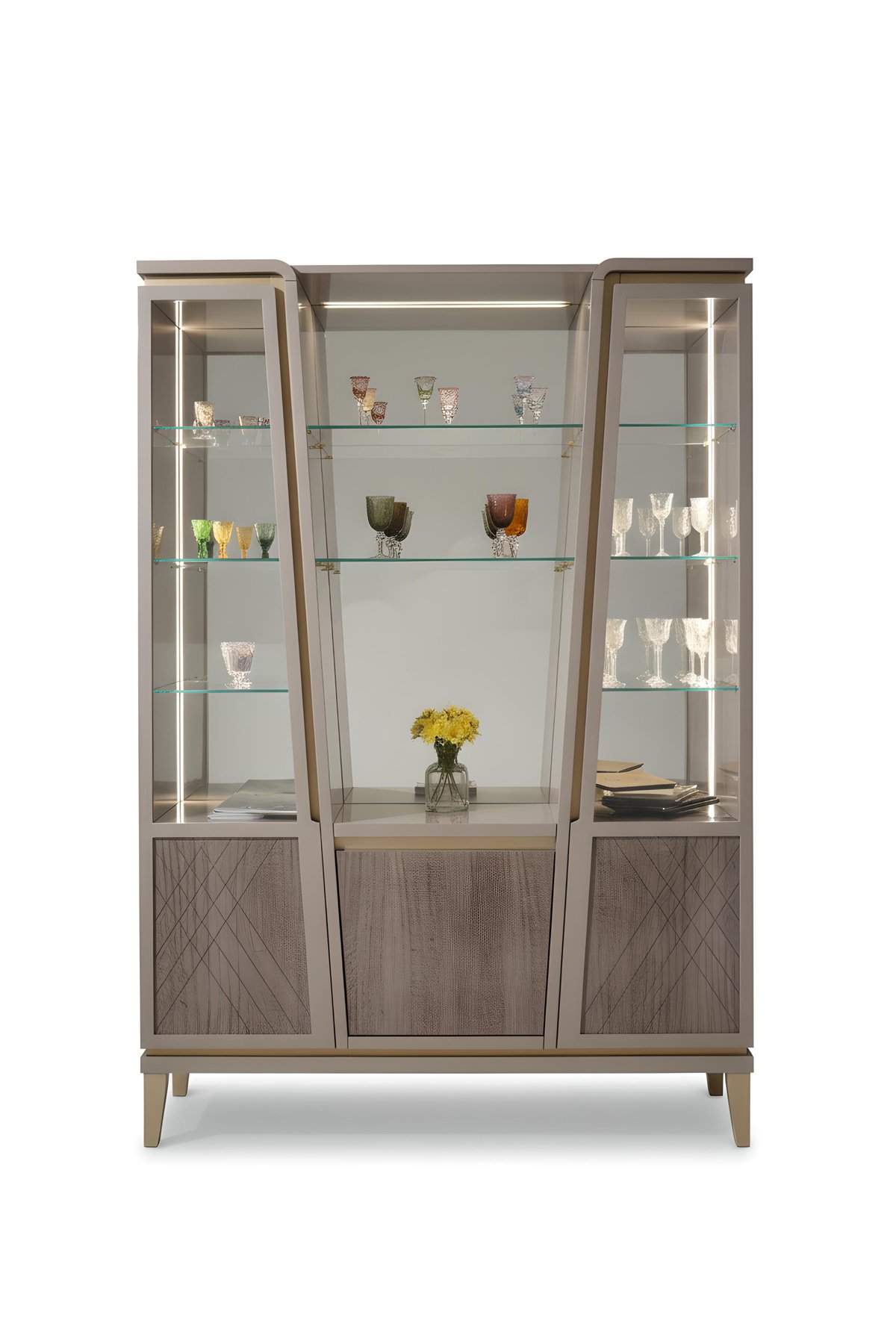 Three-door display cabinet · R8814 — Studio photograph